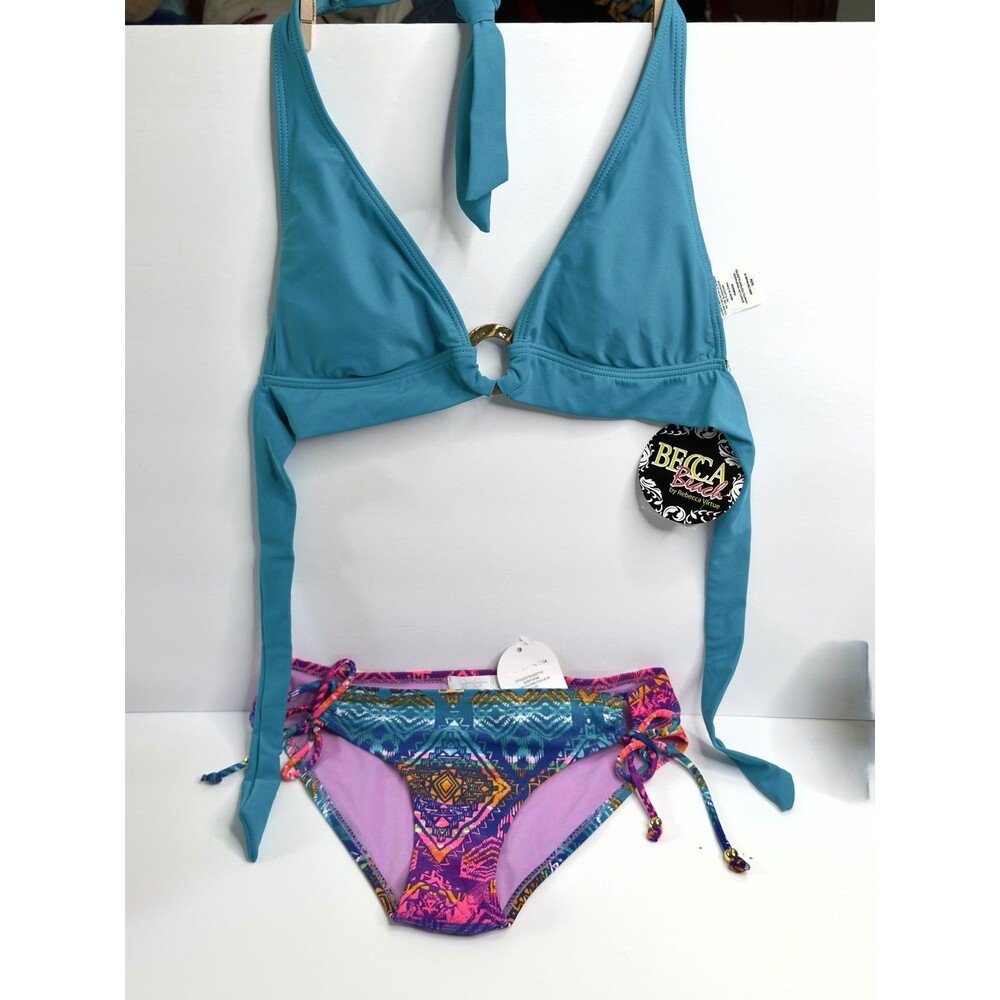 NWT BECCA Sz. Med.  Top & Jessica Simpson Sz. Sm. Bottoms 2pc. Swimsuit